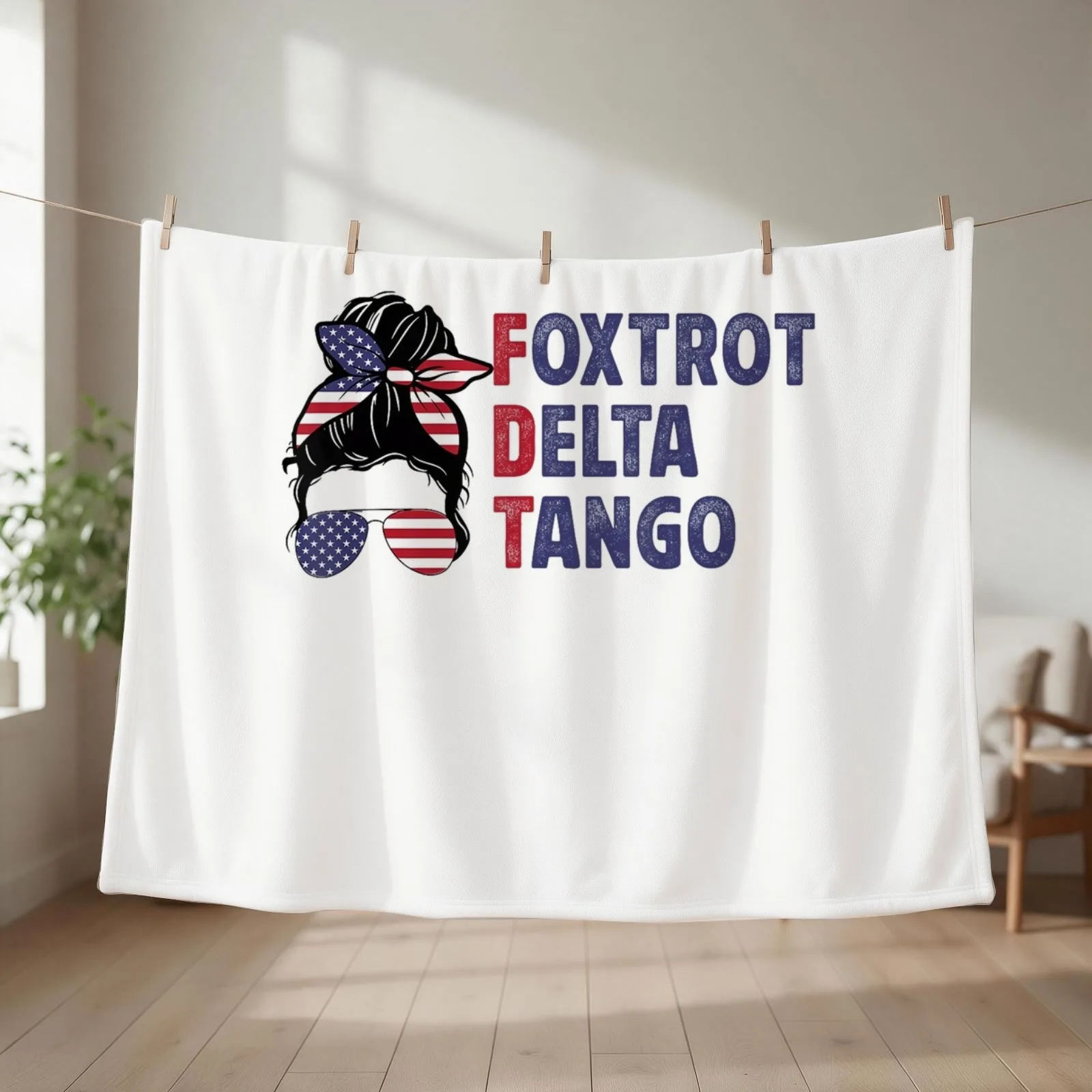 Foxtrots Deltas Tangos Messy Bun Foxtrots Deltas Tango Throw Blanket couch cozy soft plush fuzzy picnic outdoor blanket