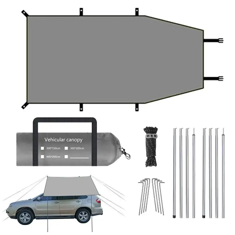 

Truck Tailgate Tent Tailgate Canopy Camping Tent Sun Shade Awning Tent Waterproof SUV Tent Trunk Tent With Stakes & Ropes For