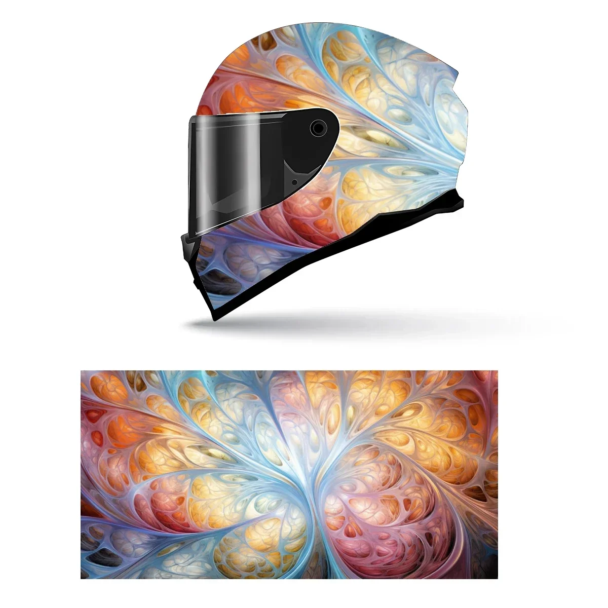 

Abstract Colorful Flower Full Helmet Wrap Sticker Motorcycle Helmet Racing Graphic Decal Vinyl Wrap Helmet Decor Sticker