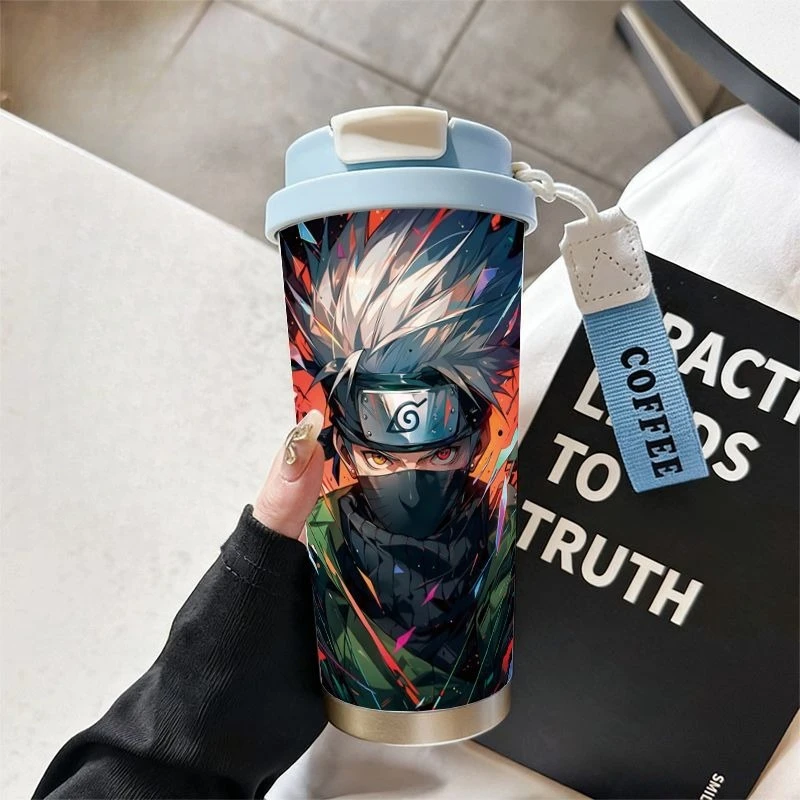 Naruto Wasserbecher, Hatake Kakashi und Uchiha Itachi, Cartoon-Design, kreativ und ansprechend, große Kapazität, tragbarer Kaffee- und Wasserbecher. – Detail 3