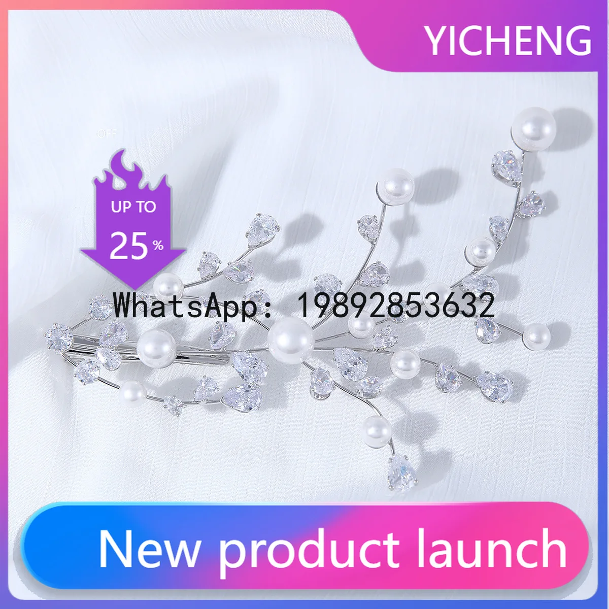 

FS bridal headgear zircon hairpin imitation pearl fashion wedding disc hair accessories manufacturer