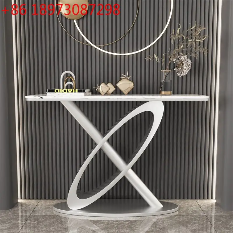 

Italian light luxury corridor, aisle, entrance platform, simple modern rock slab against the wall, strip case, end view platform