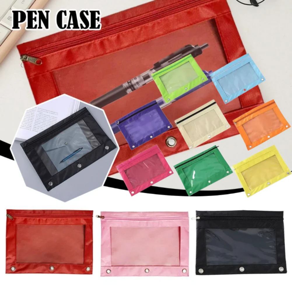 Transparent Oxford Cloth Loose Leaf Budget Binder Pockets Documents Holder File Organizer Zipper Binder Pouches For Notebook