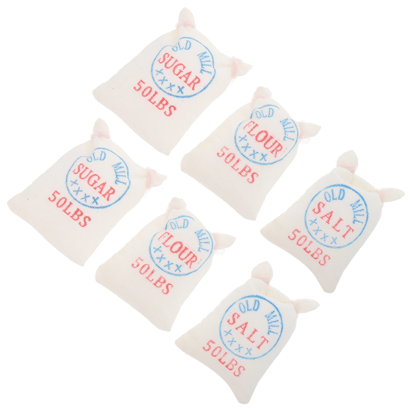 

6 Pcs Mini Flour Miniature Food Models Salt Bags Dollhouse Adornments Miniatures Photography Props Cloth Sugar Ornament Lovers