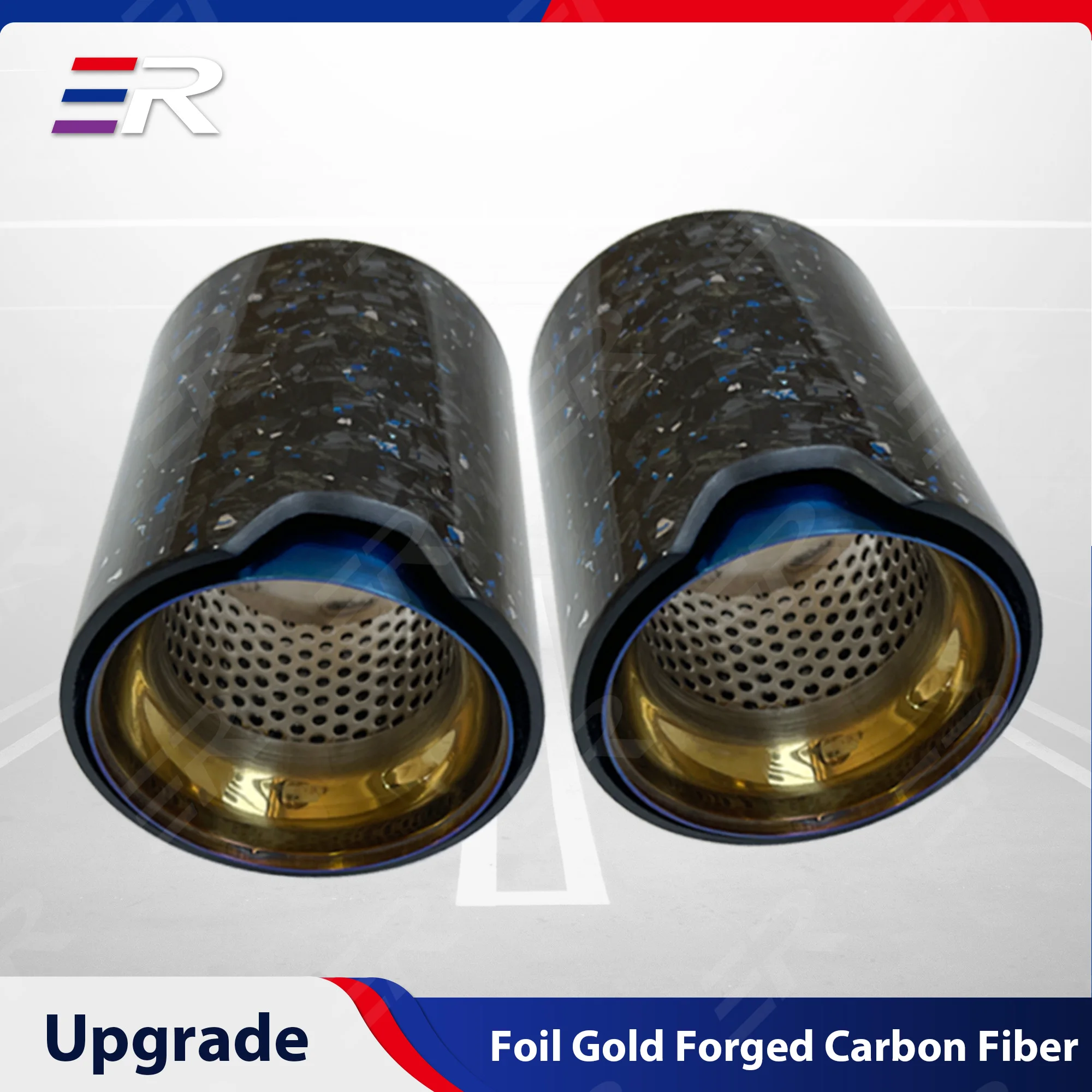 

ER Real Forged Carbon Fiber Exhaust Tip Nozzle for BMW M2M3M4 Muffler Pipe Decoration Upgrade for car tailpipe Length 120mm