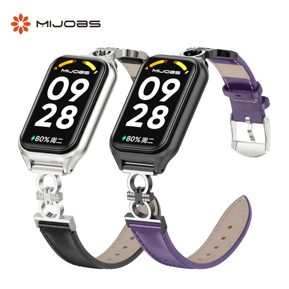 Leather Watchband For Xiaomi Smart Band 8 Active Strap for Redmi Smart Band 2 Wristband for Mi Band 8 Active Strap Replacement