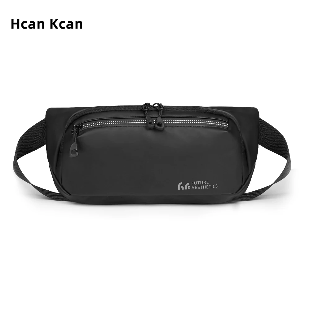 HcanKcan حقيبة كتف رجالية عادية مقاوم للماء حقائب كروسبودي بسيطة مضادة للسرقة الصدر حزمة حقائب سفر متعددة الوظائف للذكور