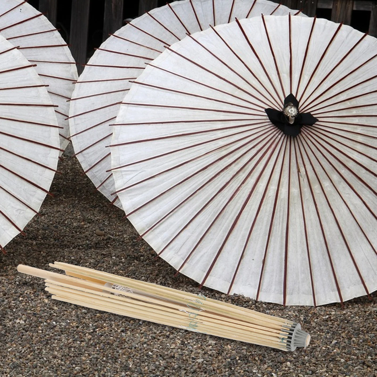 

Paper Umbrella Holder Folding Repair Frame Replacement Durable Bamboo Rack Simple Design for Decor Photography Prop