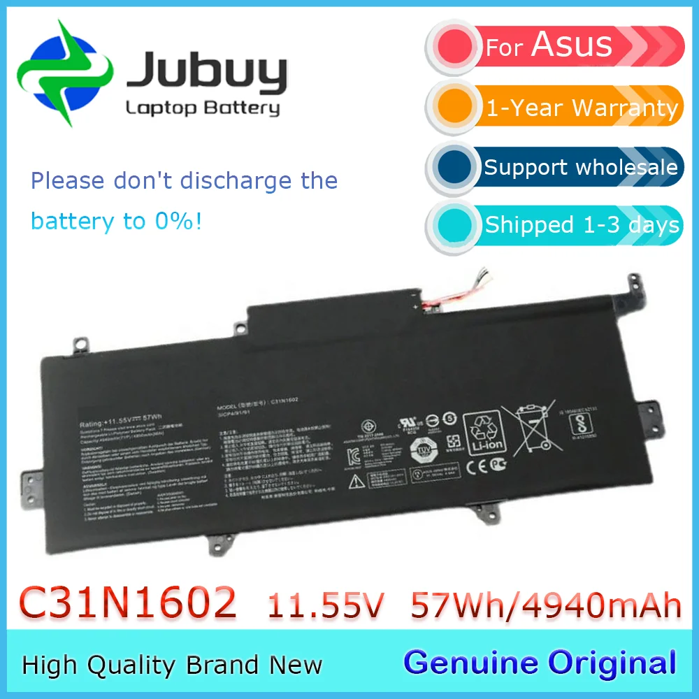 C31N1602 11.55V 57Wh Original Laptop Battery for Asus Zenbook U3000U UX330 UX330UAK UX330U UX330UA