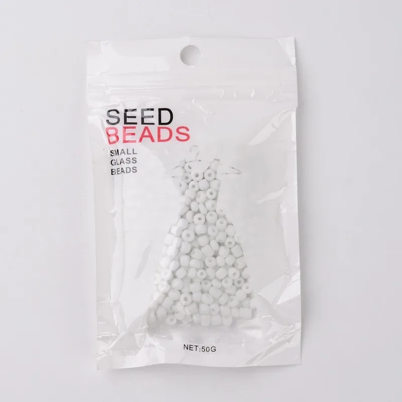 about 3303pcs/50g 12/0 Opaque Colours Round Glass Seed Beads White Size: about 2mm in diameter hole:1mm
