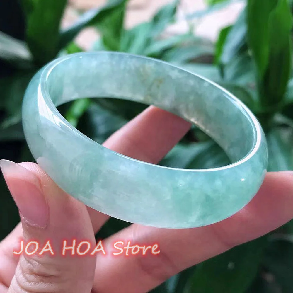 A Natural Jadeite Moist Full Color Bracelet Fine Handring Delicate Jade Bangles Elegant WOMEN Jewelry