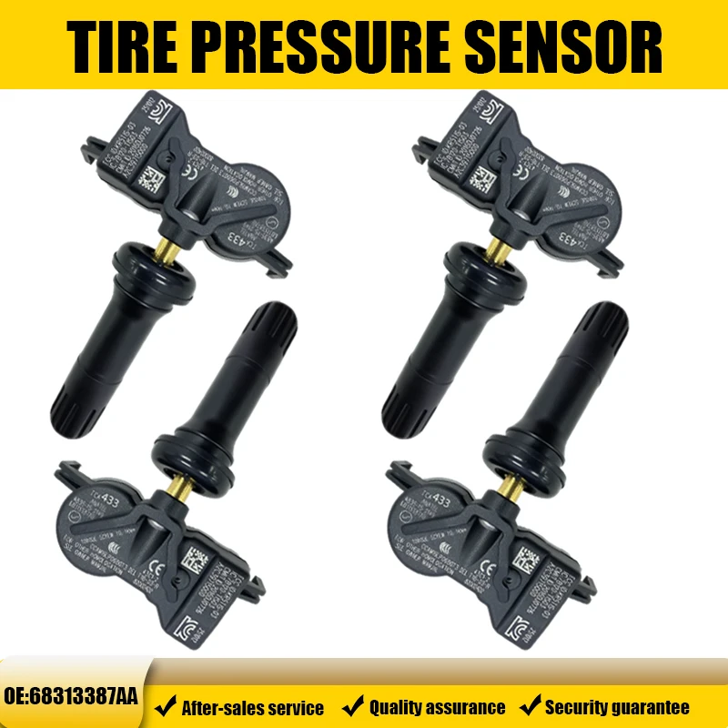 

1/4PCS 68313387AA 433MHz Tire Pressure Monitoring Sensor TPMS for Jeep Compass 2017-2024 Dodge Compatible with 68252493AB