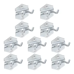 DRELD 10PCS Tool Hanging Hook Metal Display Rack Metal Shop Good Shelf Hooks Thickening Hole Plate Household Kitchen Hooks 50MM