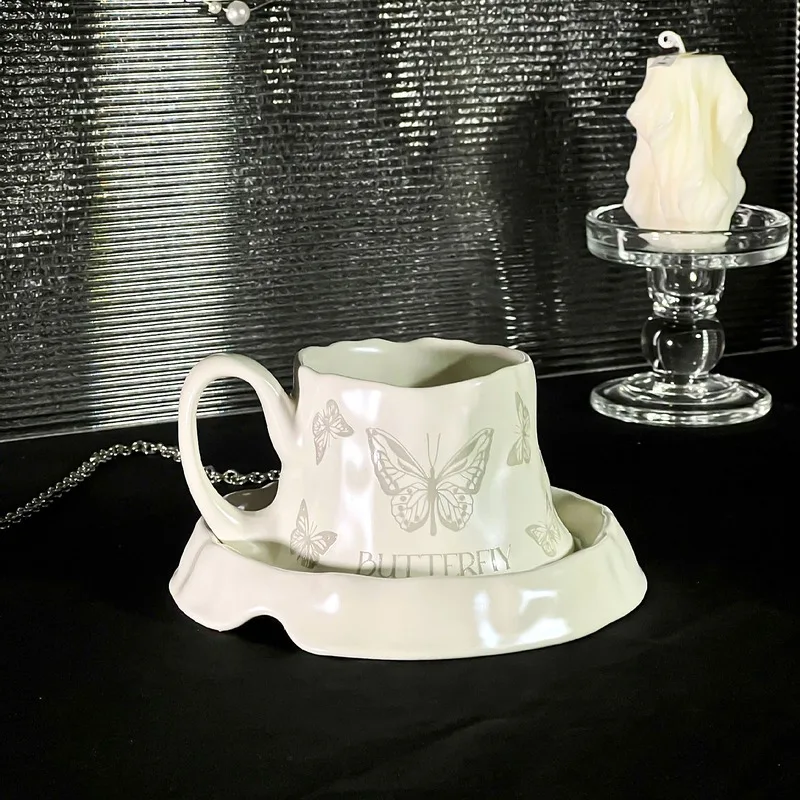 

Nordic Light Luxury Appearance Pearl White Coffee Mug Exquisite Home Breakfast Cup For Housewarming Gift Porcelain Drinkware
