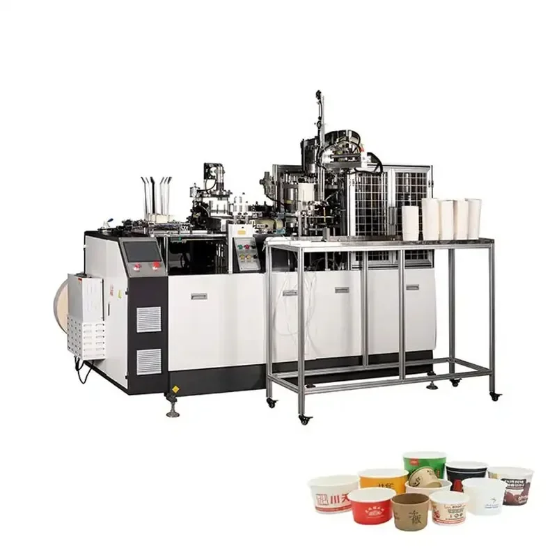 Automatic Kraft Paper Soup Noodle Salad Bowl Forming Machine Pe Coated Large Paper Cup Making Machine Production Line