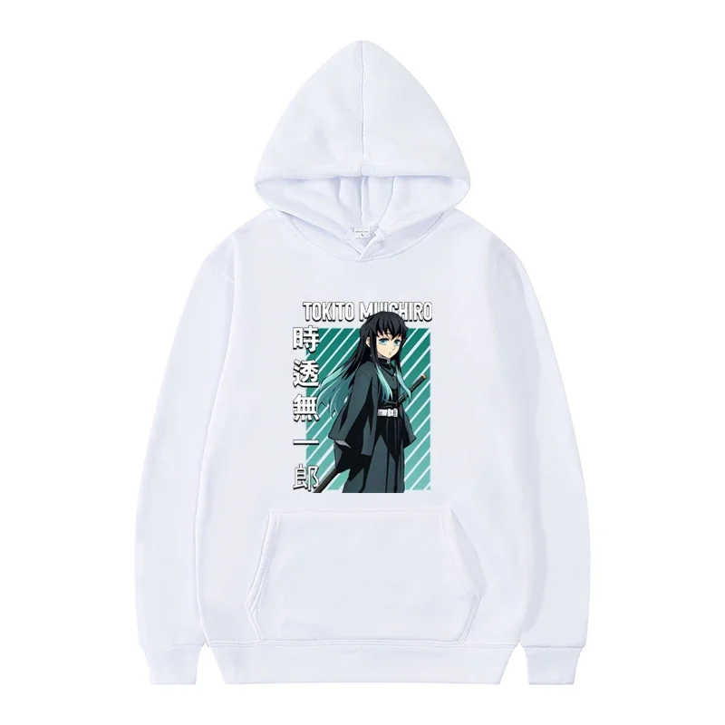 Demon Slayer Japan Anime Hoodie for Men and Women Harajuku Muichiro Tokito Graphic Printing Sweatshirt Plus Size Female Pullover