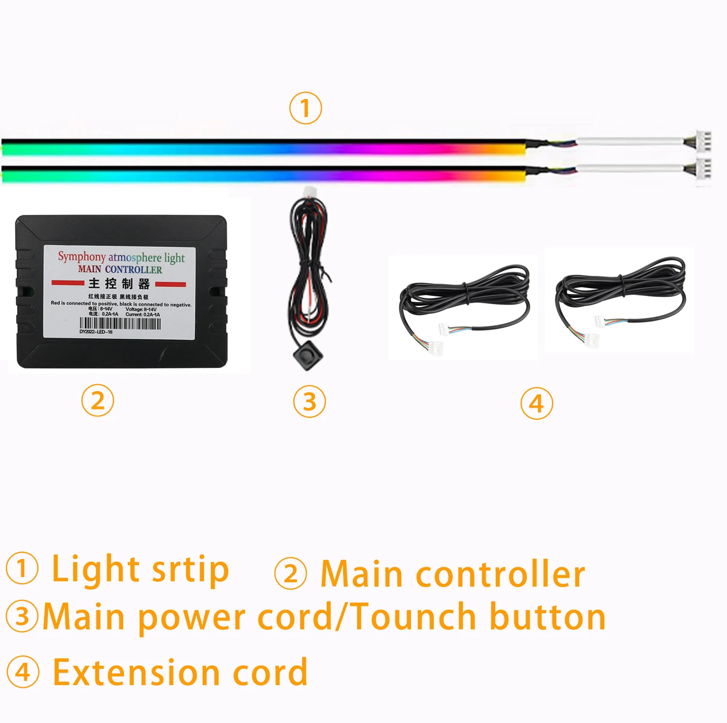 110cm 자동차 선 루프 분위기 조명 256 색상 LED 채광창 심포니 램프 APP 제어 자동차 인테리어 지붕 파노라마 주변 조명 썸네일 2