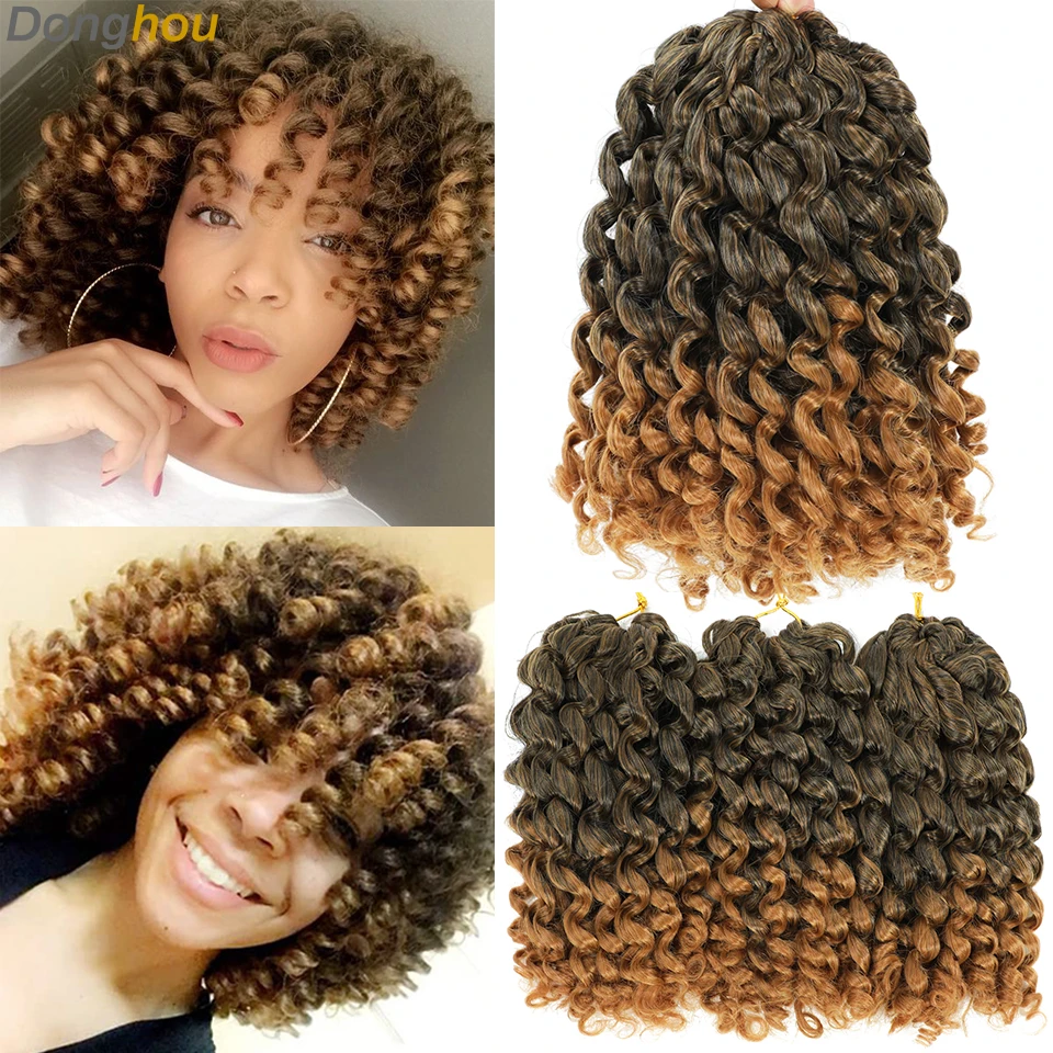 Ombre Jumpy Red Ginger Wand Curls Crochet Hair 1B 27 30 350 613 Purple Grey Colors jamaican twist braiding Hair 20 Strands/Pack