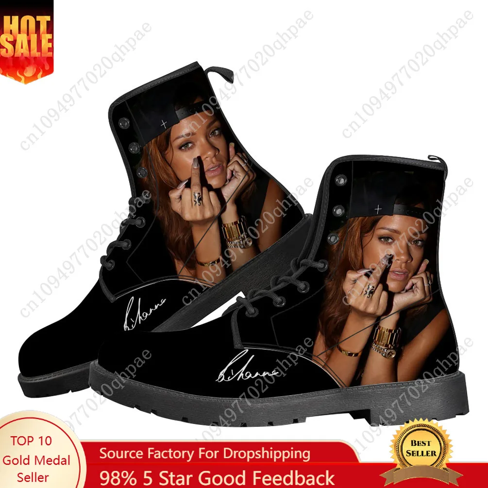 

R-Rihanna Boots Мужская женская подростковая обувь Повседневные ботинки Уличный свет Высокое качество Пара с принтом по запросу Обувь по индивидуальному заказу