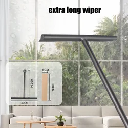 Escobilla de ducha superlarga, limpiaparabrisas de vidrio, raspador, limpiador de ventanas con soporte, limpiaparabrisas de espejo de baño, accesorios de Herramientas de limpieza de vidrio