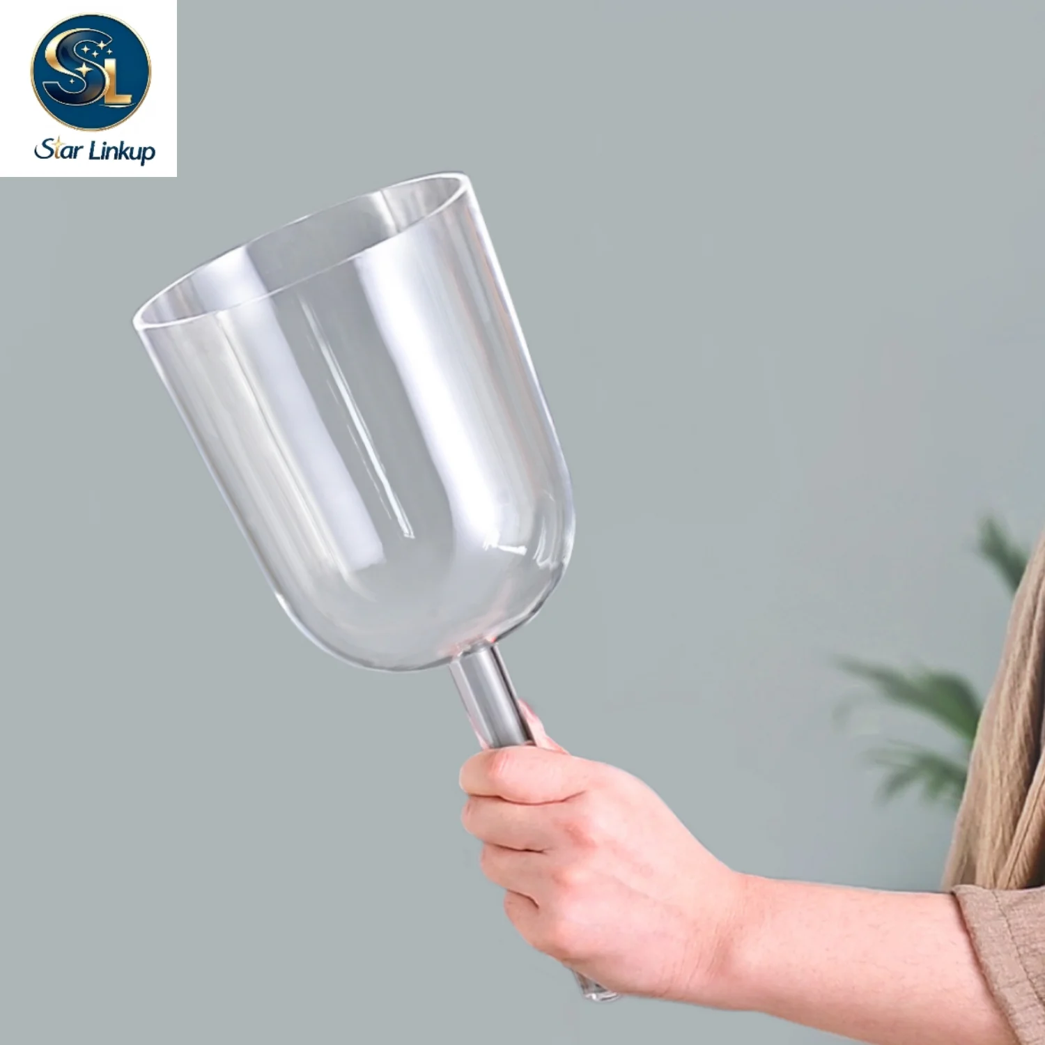 STAR LINKUP 7-8.5inch Transparent Quartz Crystal Chalice Singing Bowl Sound Bowl Meditation Yoga Tibetan Singing Bowl Sound Healing Musical Instrument