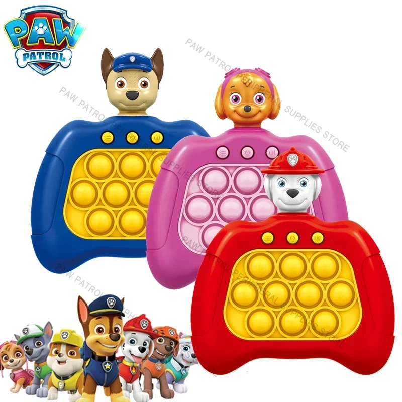 

Paw Patrol Cartoon Toys Anime Figures Marshall Chase Skye Rubble Quick Push Game Console Puzzle Press Toys Kawaii Birthday Gifts