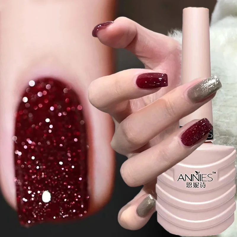 

New Fashion Glitter Diamond Nail Gel Polish DIY Broken Diamond Gel Nail Polish Semi Permanent Nude Glitter Color Nailgel Polish
