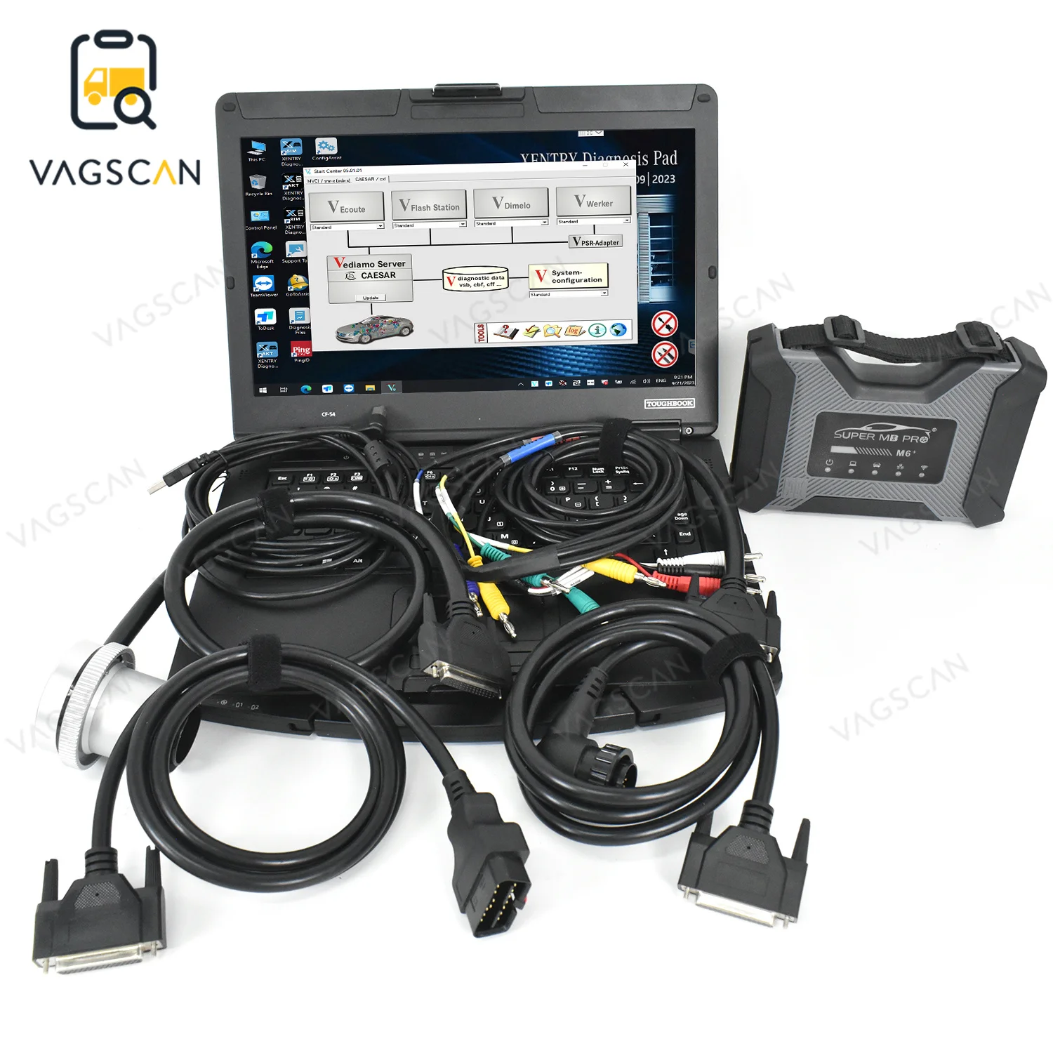 

For SUPER MB PRO M6+ Wireless Star Diagnosis Tool For CF54 laptop PC with Multiplexer + Lan + OBD2 16pin Main Test with SSD