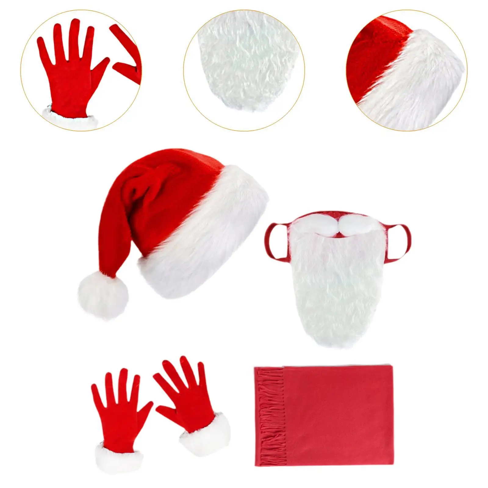 Copri barba di Babbo Natale Copri viso divertente con cappello da Babbo Natale Accessorio per costume per donne e uomini Decorazioni per bambini per le vacanze di Natale