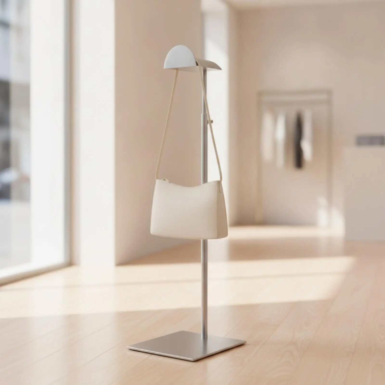 Handbag Display Stand Adjustable Bag Display Stand with Hanger Stainless Steel Hanger Rack for Boutiques, Retailers, Retail