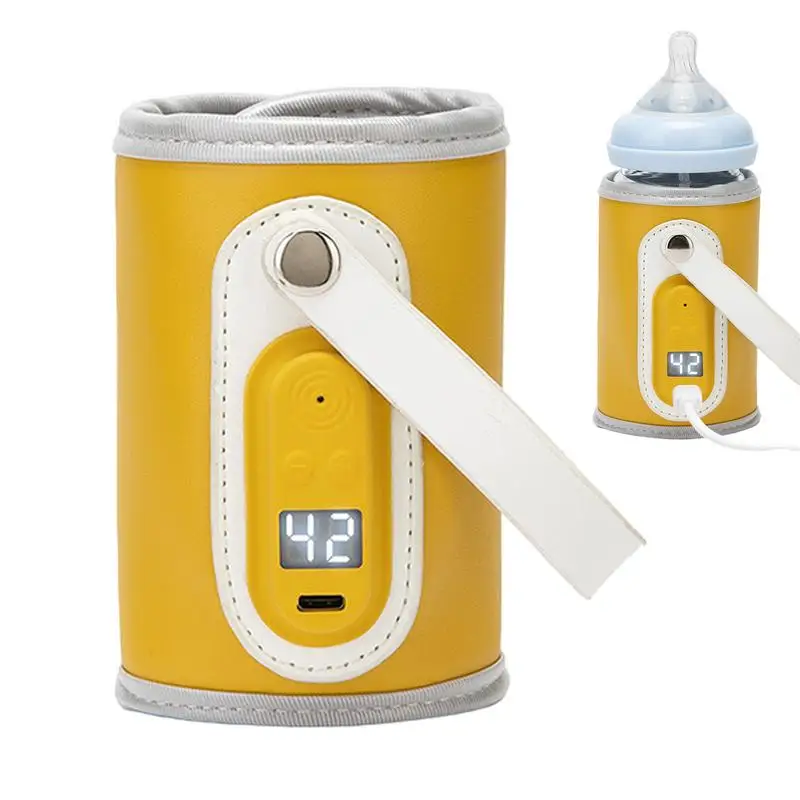 

USB Rechargeable Portable Bottle Warmer Breastmilk Bottle Heater Milk Warmer Portable Bottle Heating Sleeve with Display