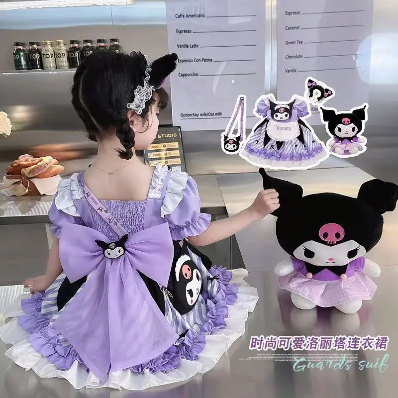 Sanrio kumrome Princess Dress Girls Lolita Small, Medium and Large Children Summer New Dress Baby Girl gonna a sbuffo a maniche corte