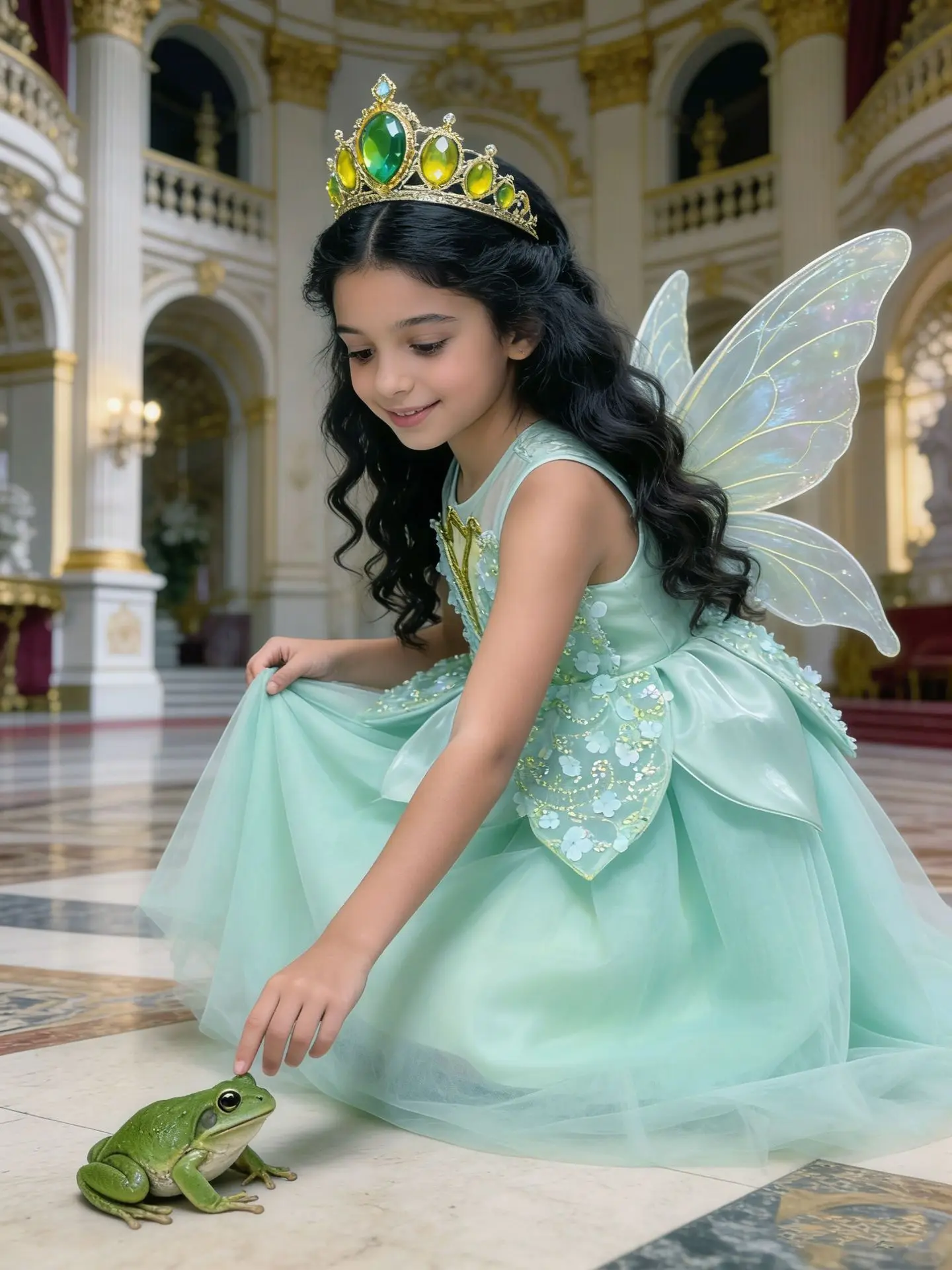New Baby Girls Bow Green Cospaly Flower Dress( only dress) , Princess Kids Fashion Party Dresses 3 - 7 T 4
