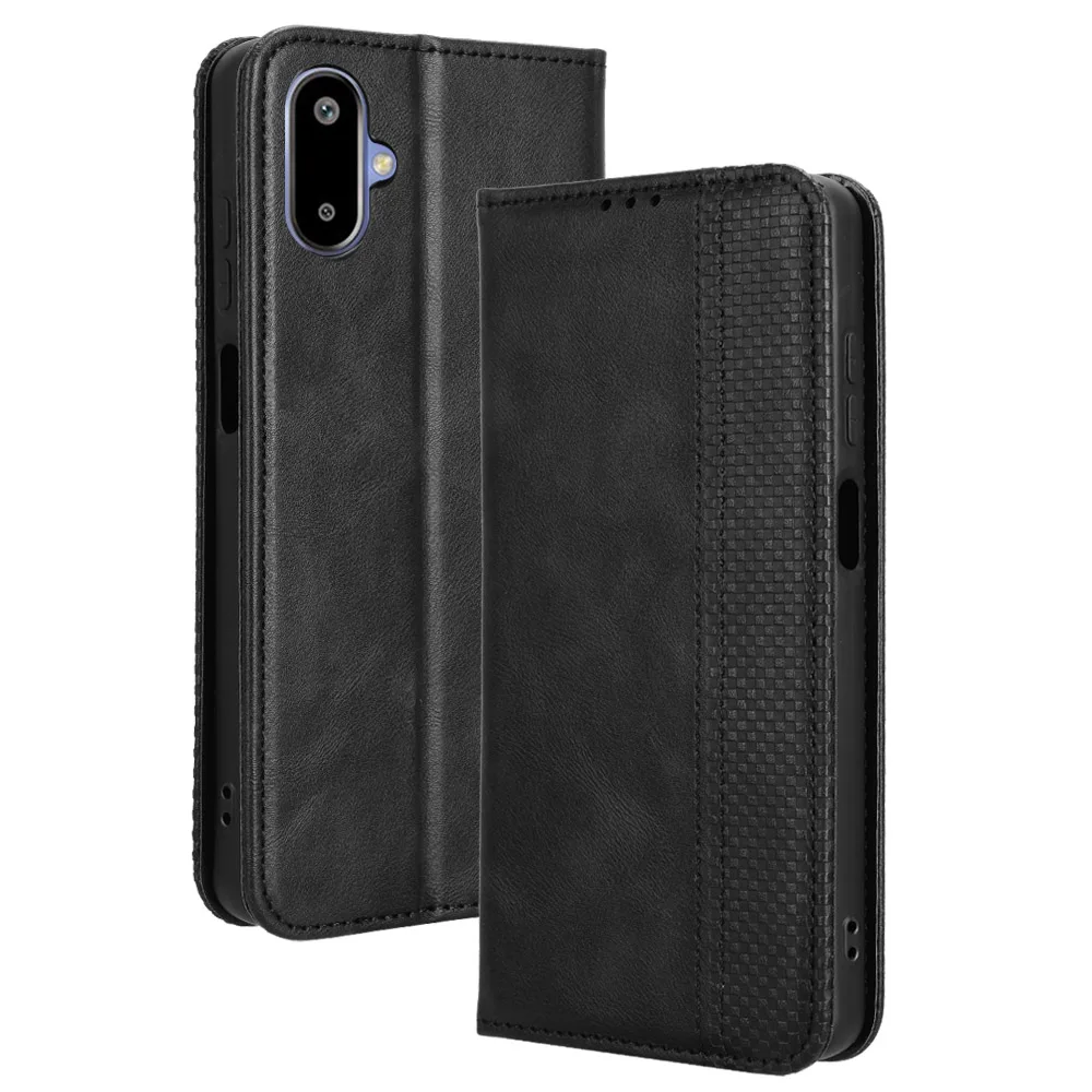 

Flip Retro Style Leather Magnetic Closure Phone Cover For Samsung Galaxy M06 F06 5G Card Slot Wallet Fall prevention Case