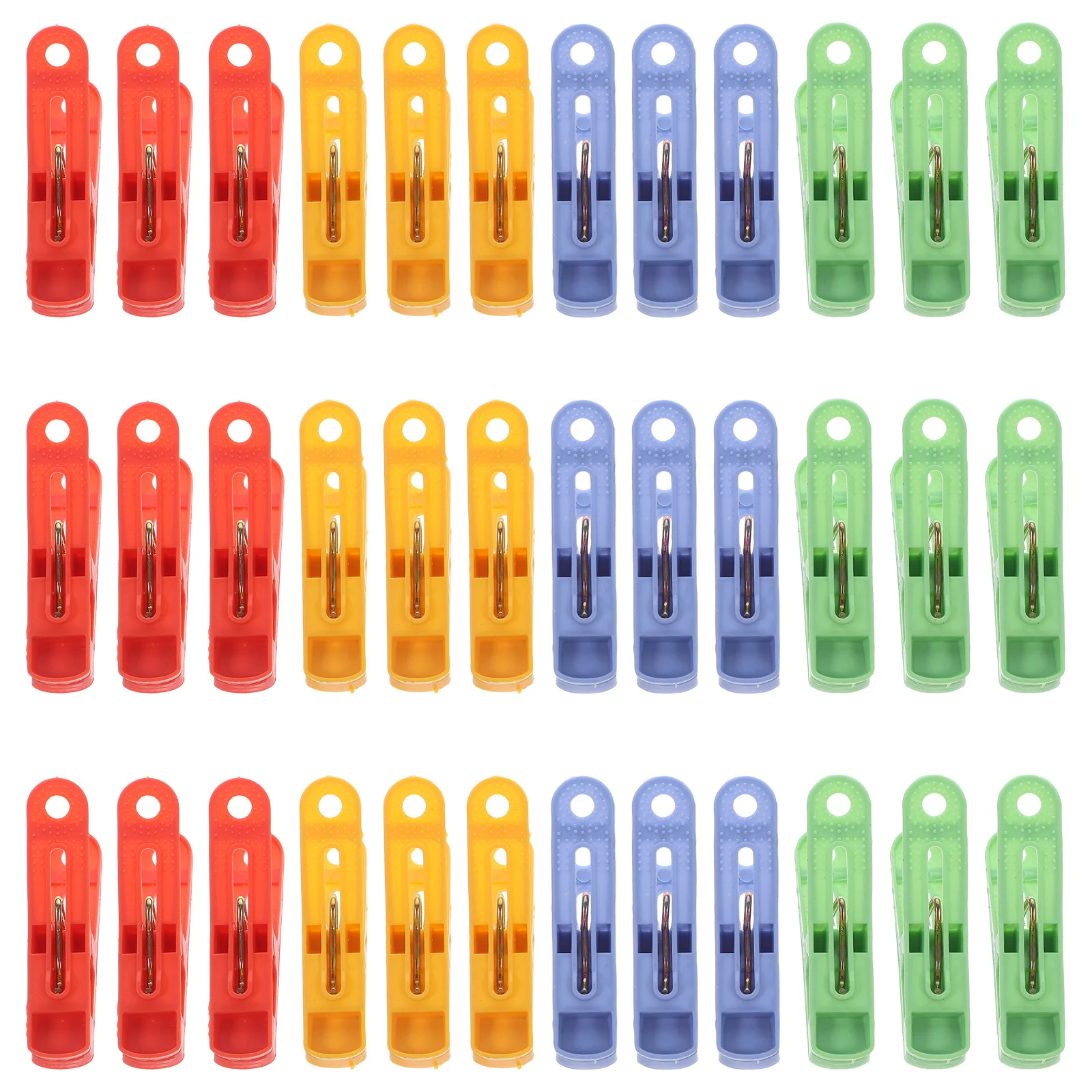 

60pcs Colored Clothespins Plastic Windproof Non-Slip Laundry Clips For Hanging Towels Blankets Quilts Outdoor Drying Rust