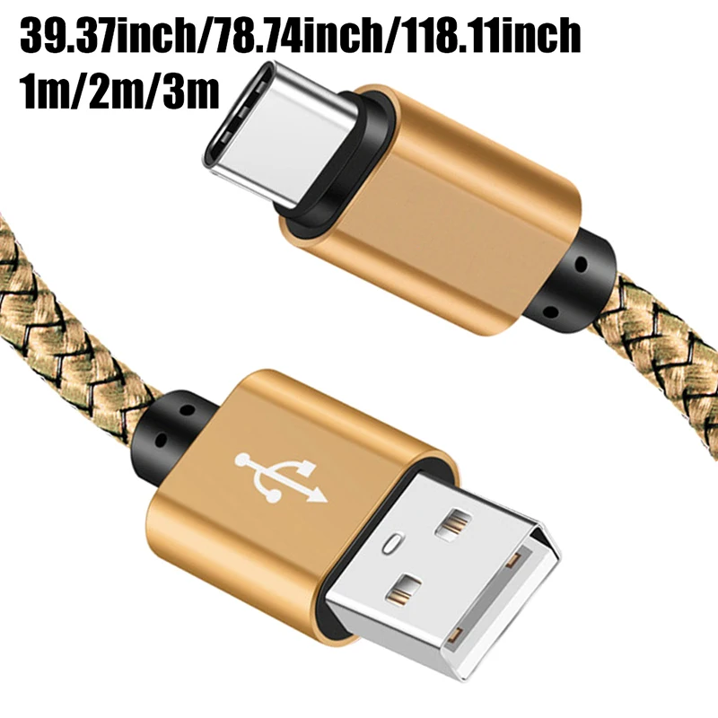 USB A auf Typ C Ladekabel Schnellladegerät Nylon Datenkabel für iPhone Android Huawei Samsung TypeC Ladegerät 1M 2M 3M – Detail 5