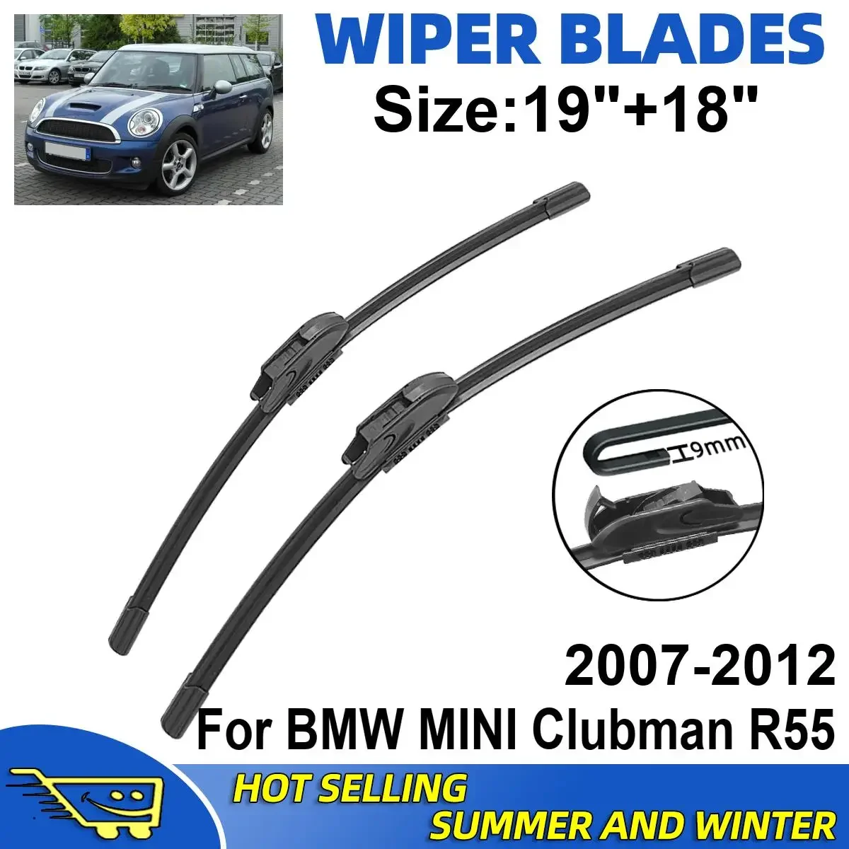

2PCS Wiper Blades Set Kit For BMW MINI Clubman R55 2007-2012 Front Windshield Brushes Windscreen Window Accessories