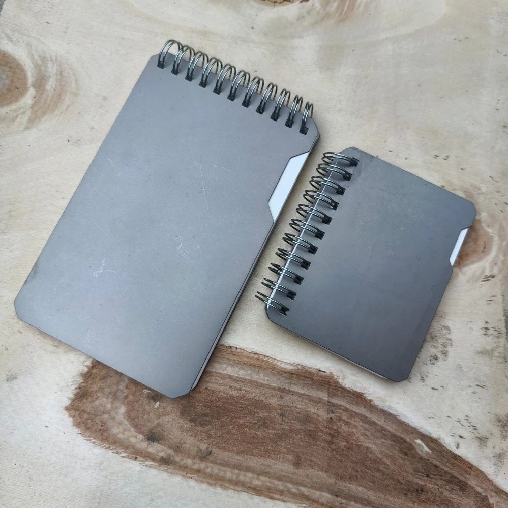 

1PC Titanium Alloy Pocket Notebook With Innovative Quick-drying PP Synthetic Paper And Replaceable Sheets