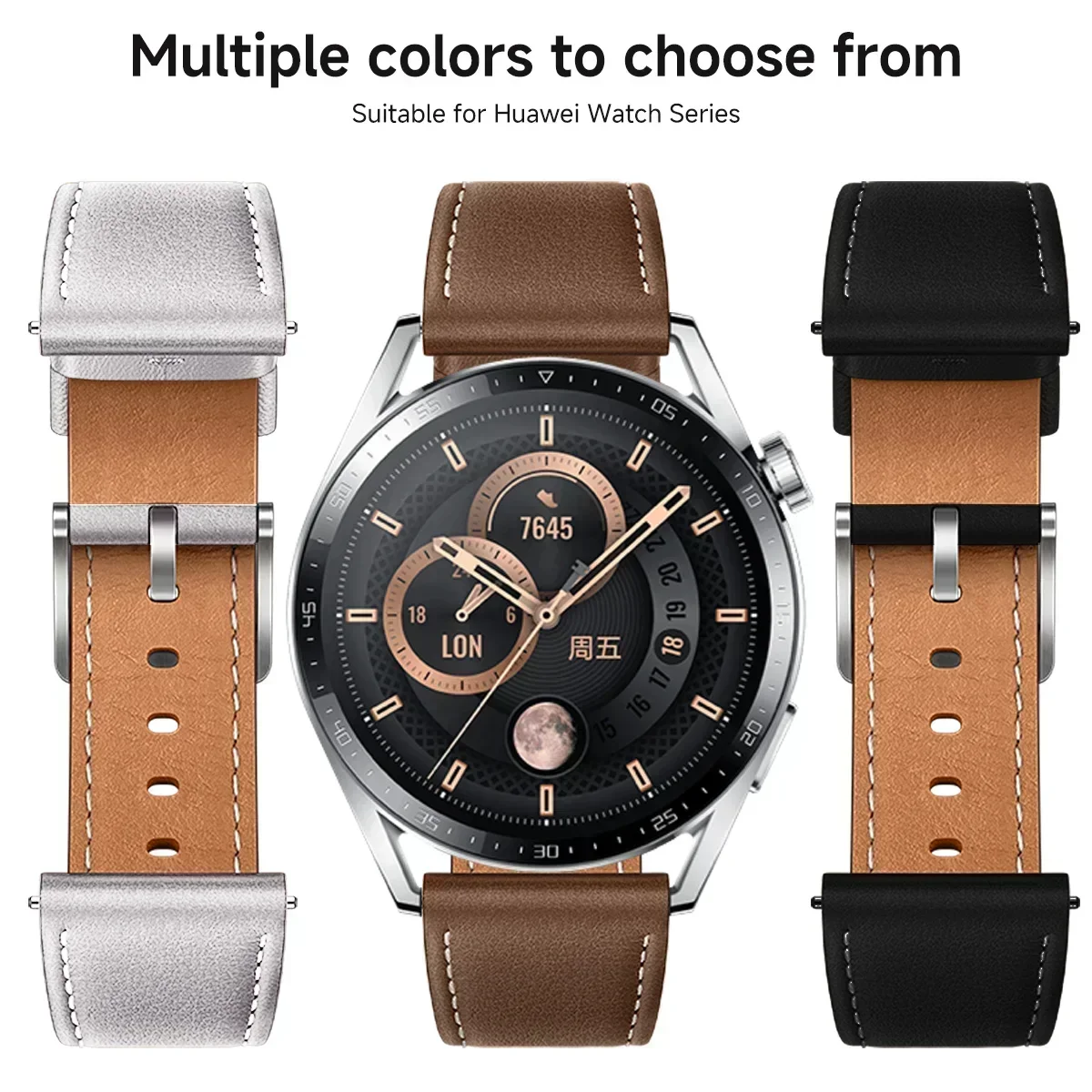 Pulseira de couro premium de 22mm 20mm para huawei watch gt 5 46mm 5pro gt 3 gt2 pro 46mm pulseiras de substituição