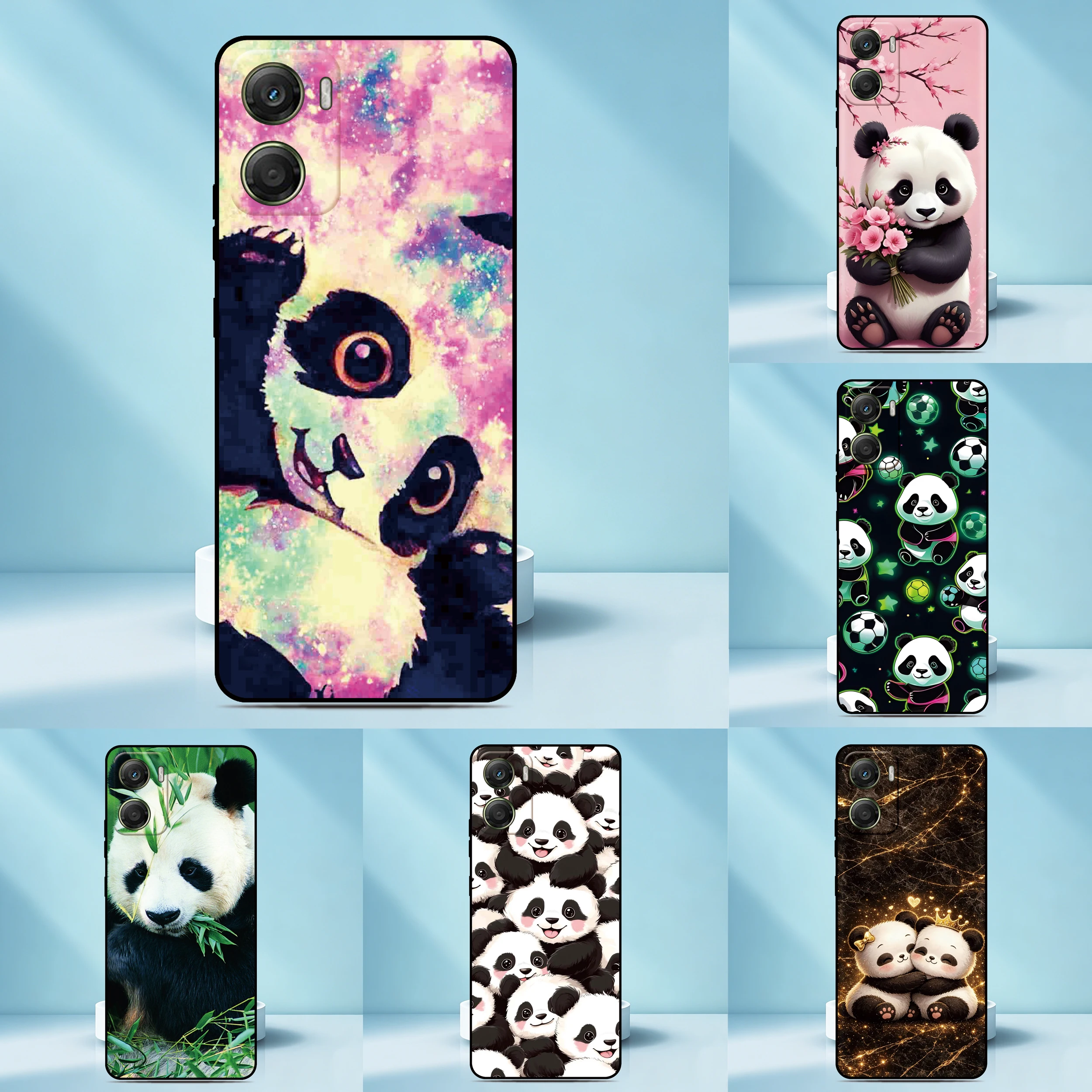 Funda de teléfono Panda Cute para TCL 605 505 503 502 501 408 406 405 403 303 305 306 30 50 10 SE K23 K24, funda trasera con imagen personalizada