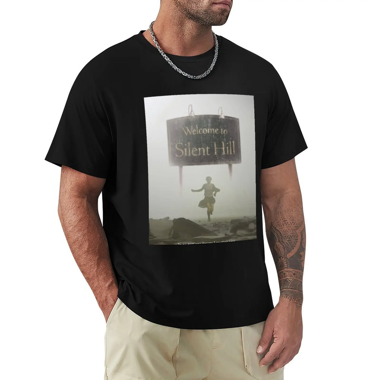 Silent Hill Poster custom T-Shirt man t shirt hippie clothes graphic t vintage custom oversized men