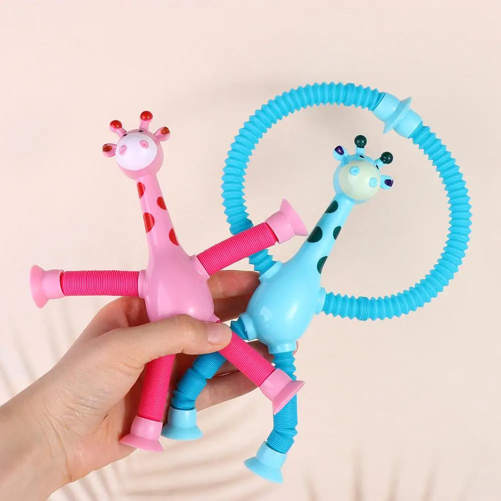 Brinquedos tubo de estiramento girafa interativa girafa pop tubos brinquedo sensorial brinquedos ventosa telescópica girafa animal ventosa brinquedos