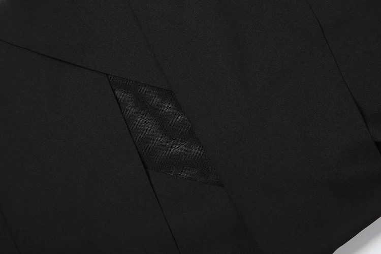 Weird Puss Tiered Kleid Damen Patchwork Mesh Unregelmäßiger Saum Ärmellos Figurbetont Sexy Midnight Hottie Mode Dinner Party Bodycon – Detail 8