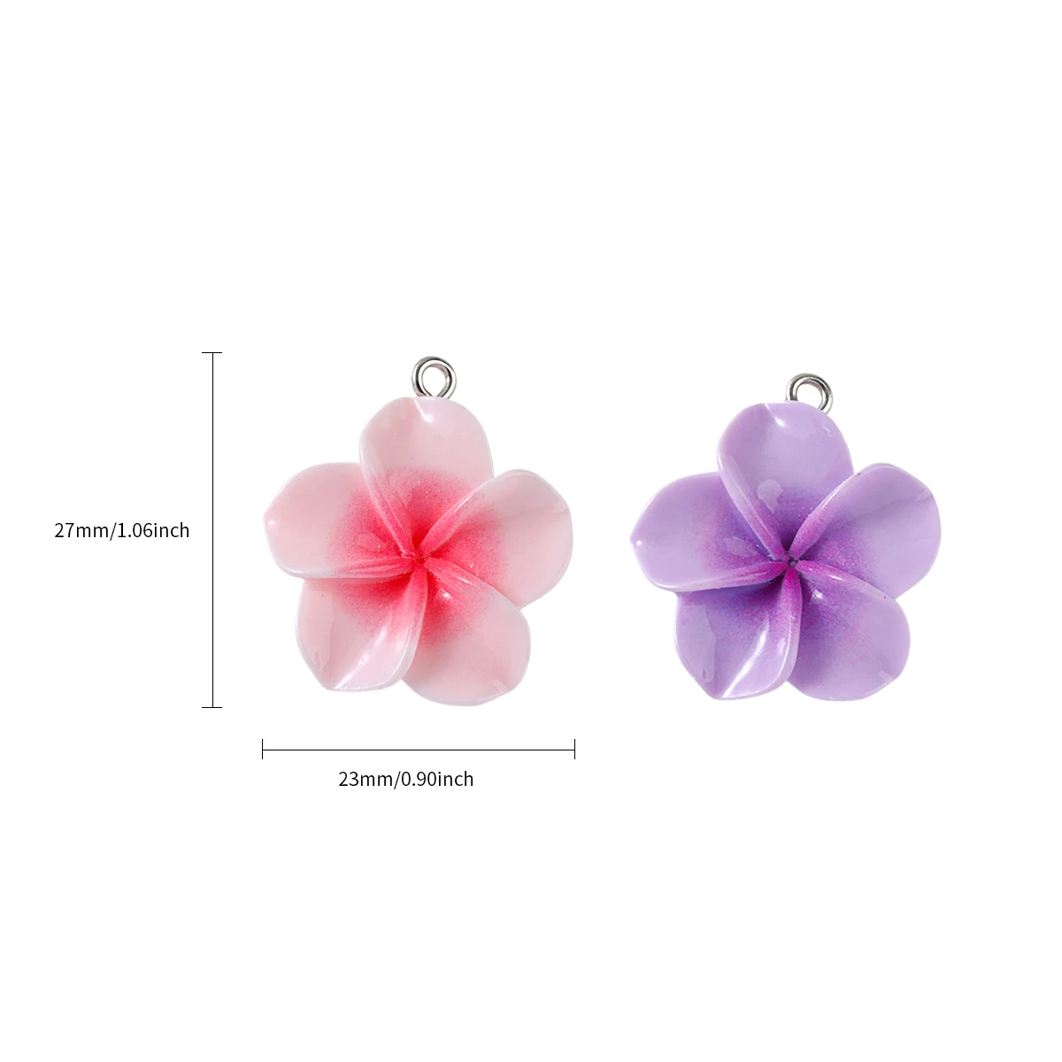 30/50pcs random cartoon gradient five petal small flower resin pendant DIY daily necklace earrings keychain jewelry accessories