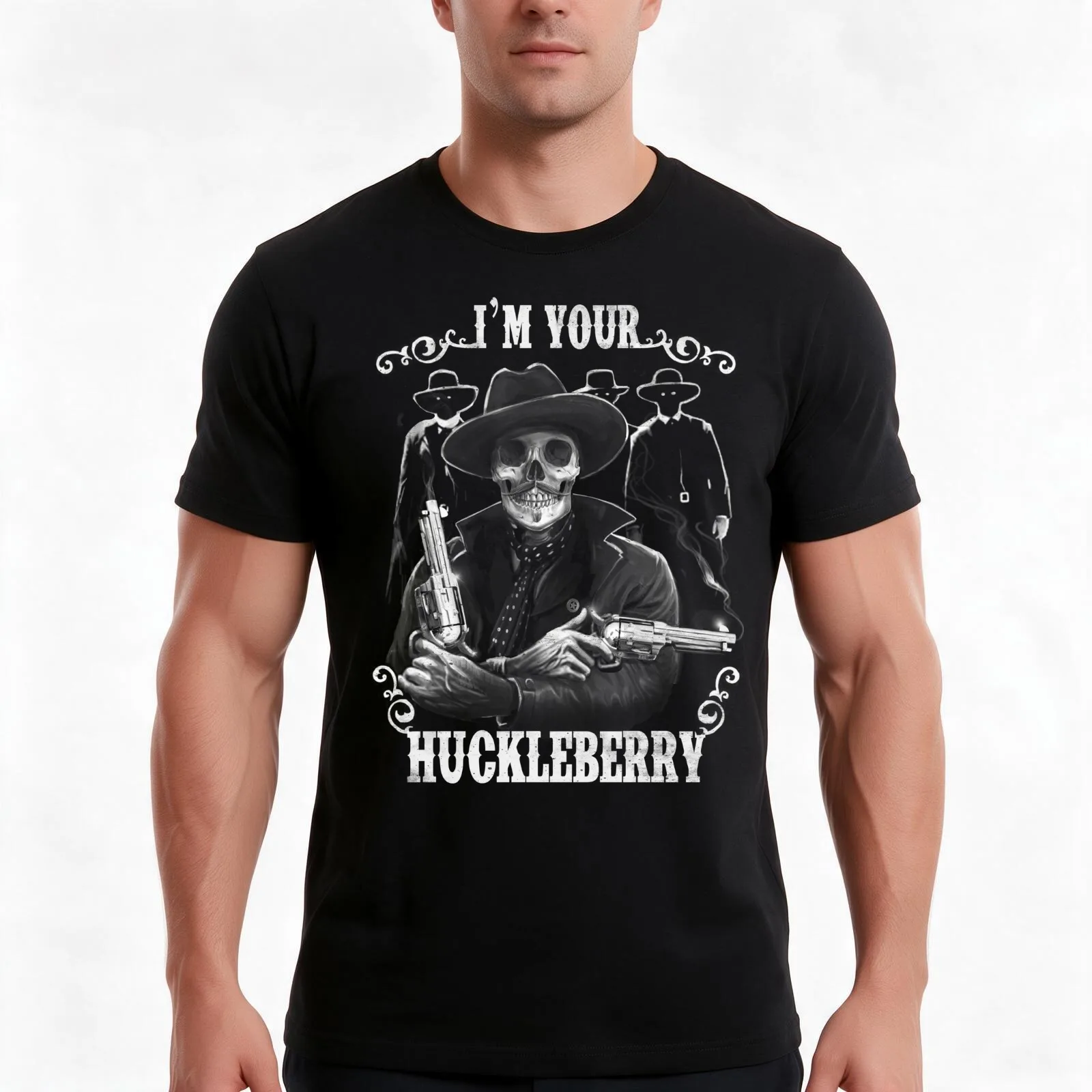 Doc Holliday Huckleberry Tombstone T-Shirt Summer Casual Cotton Tee Oversized Streetwear Tops Vintage Graphic Print