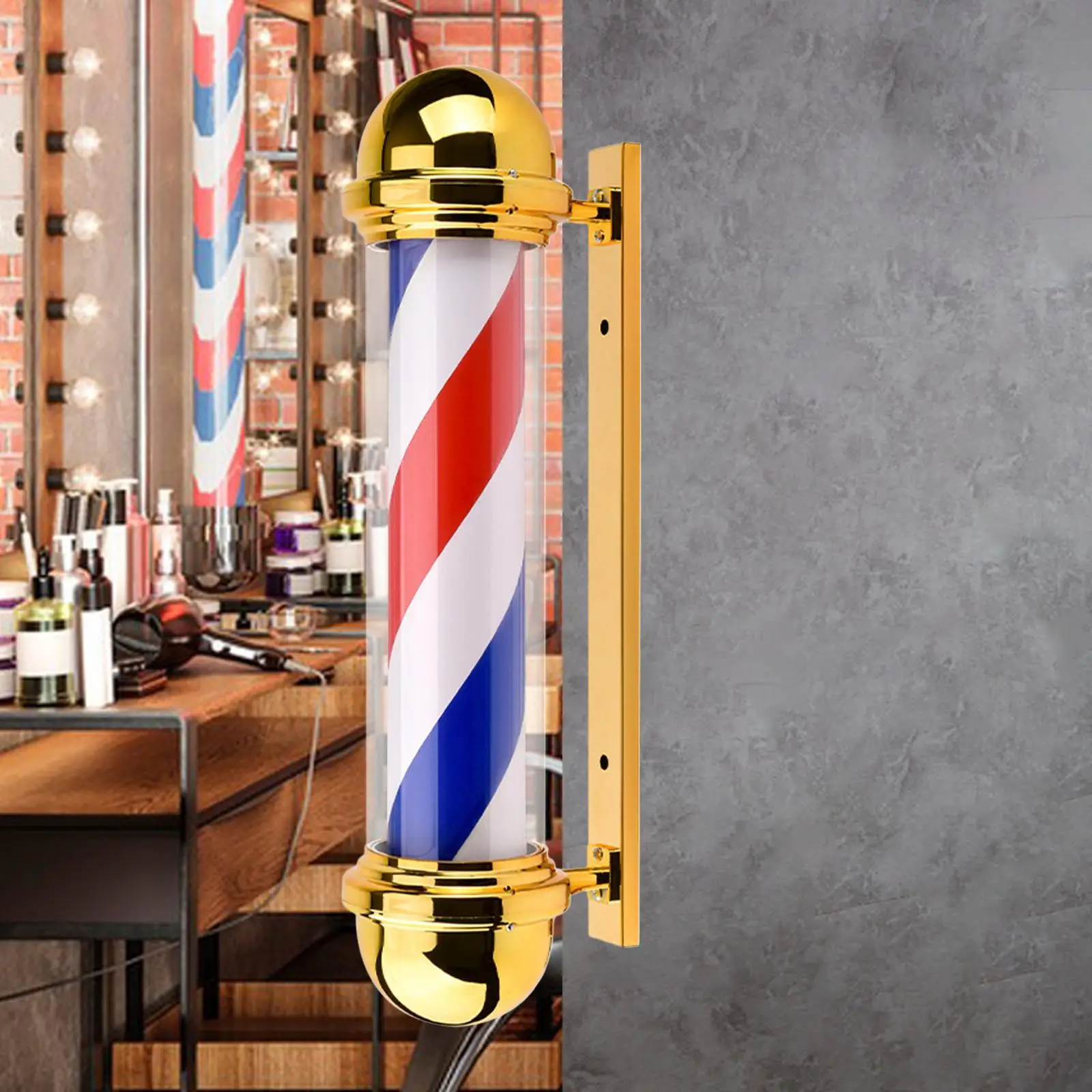 

Barber Pole LED Light Barbershop Rotating Light Fixture for Barber Shop