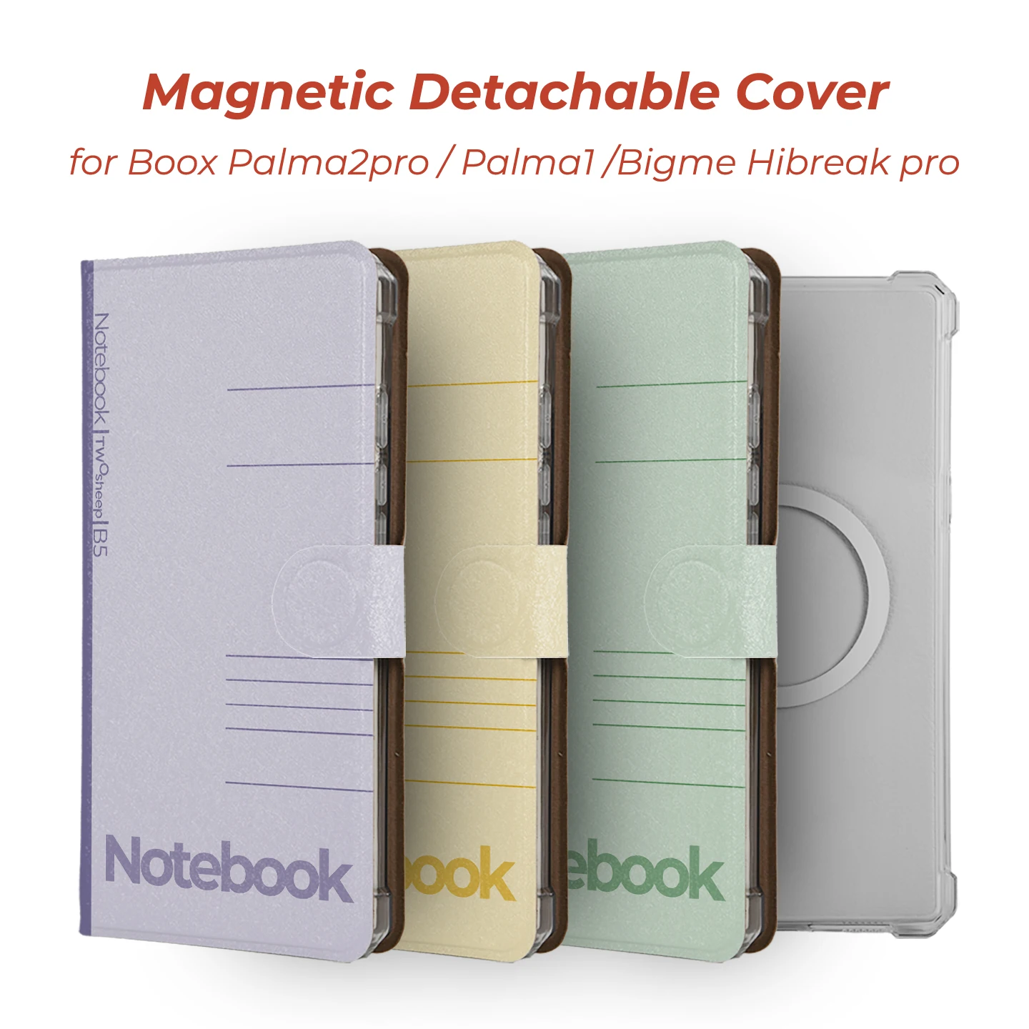 twosheep for Boox Palma2pro Palma2 Bigme Hibreak Pro Color Detachable Magnetic Case Cover Classic Notebook