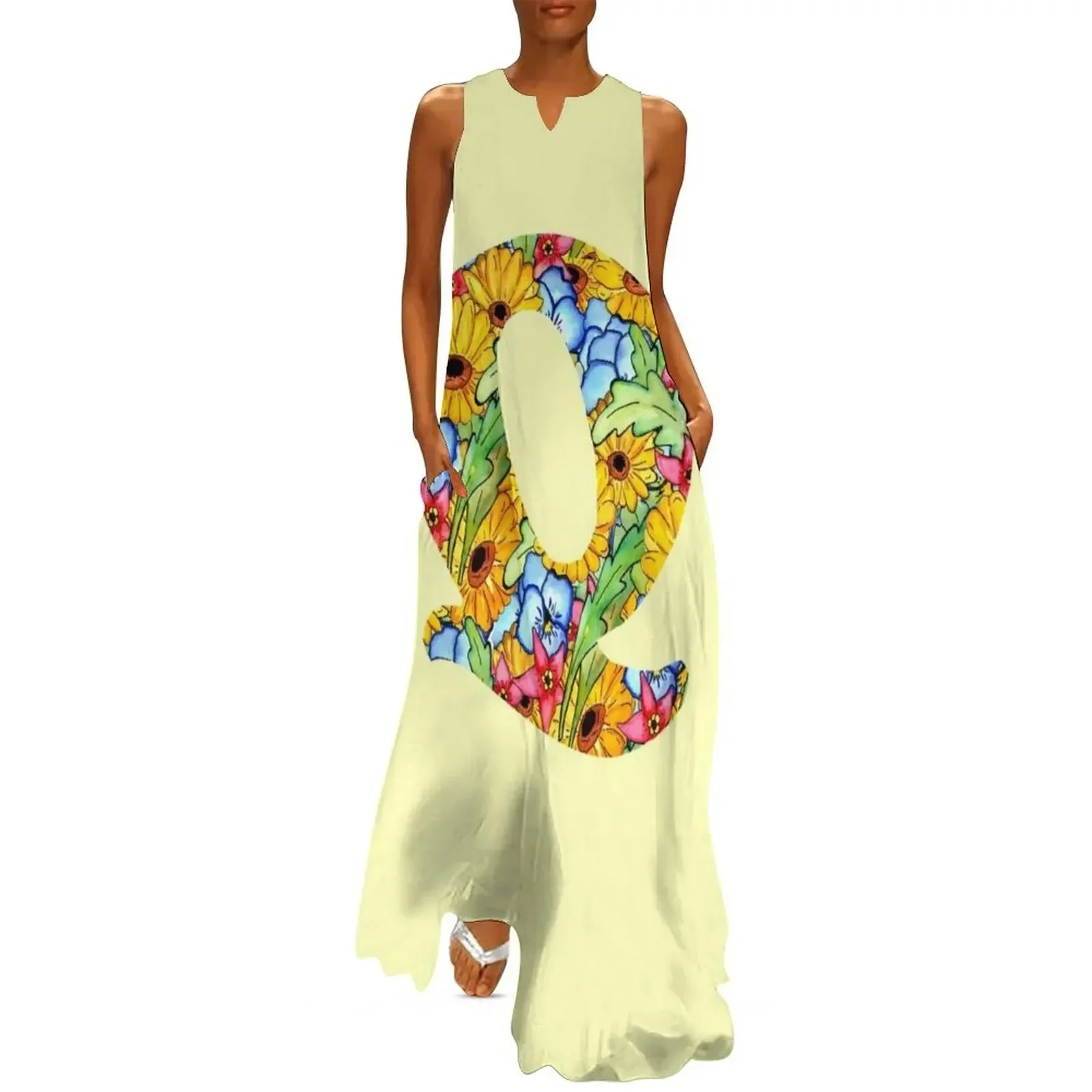 

Floral Letters Q Long Dress Bridesmaid dress woman Dresses birthday dress Dresses for wedding party