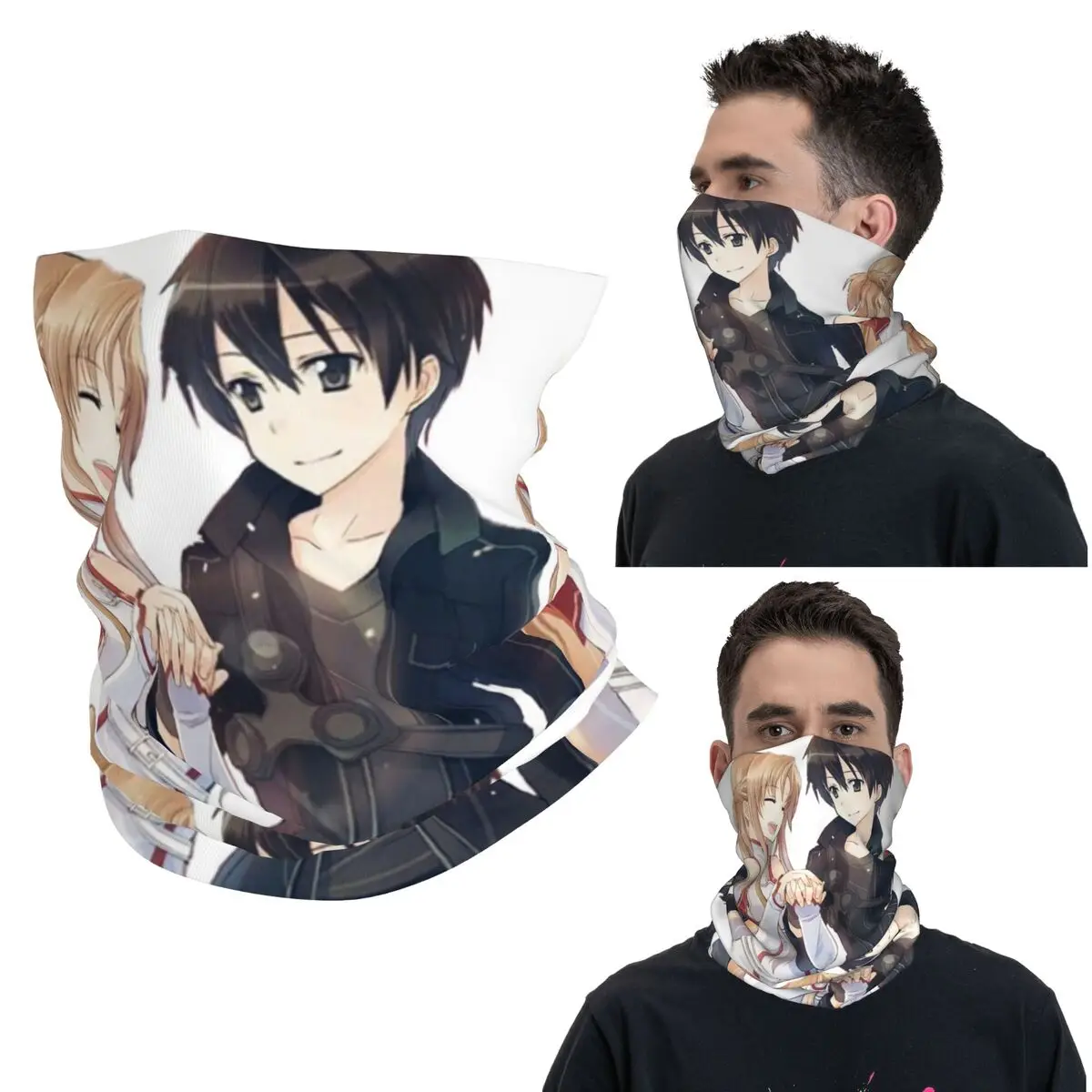 

Kirito And Asuna Bandana Neck Gaiter Printed Mask Scarf Warm Headwear Outdoor Sports For Men Women Adult Washable