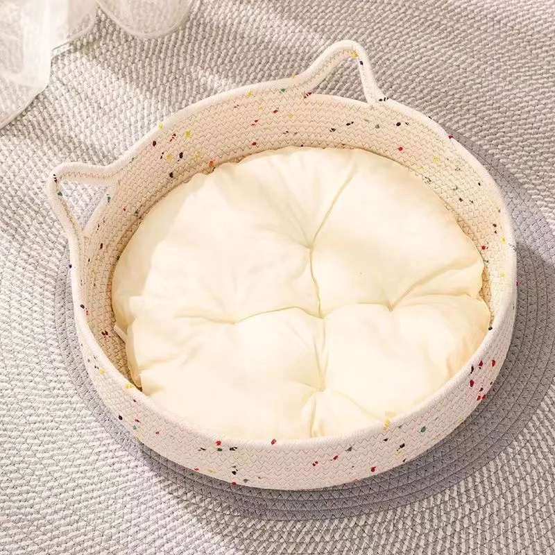 Cama rascador de ratán para gatos de interior, nido transpirable